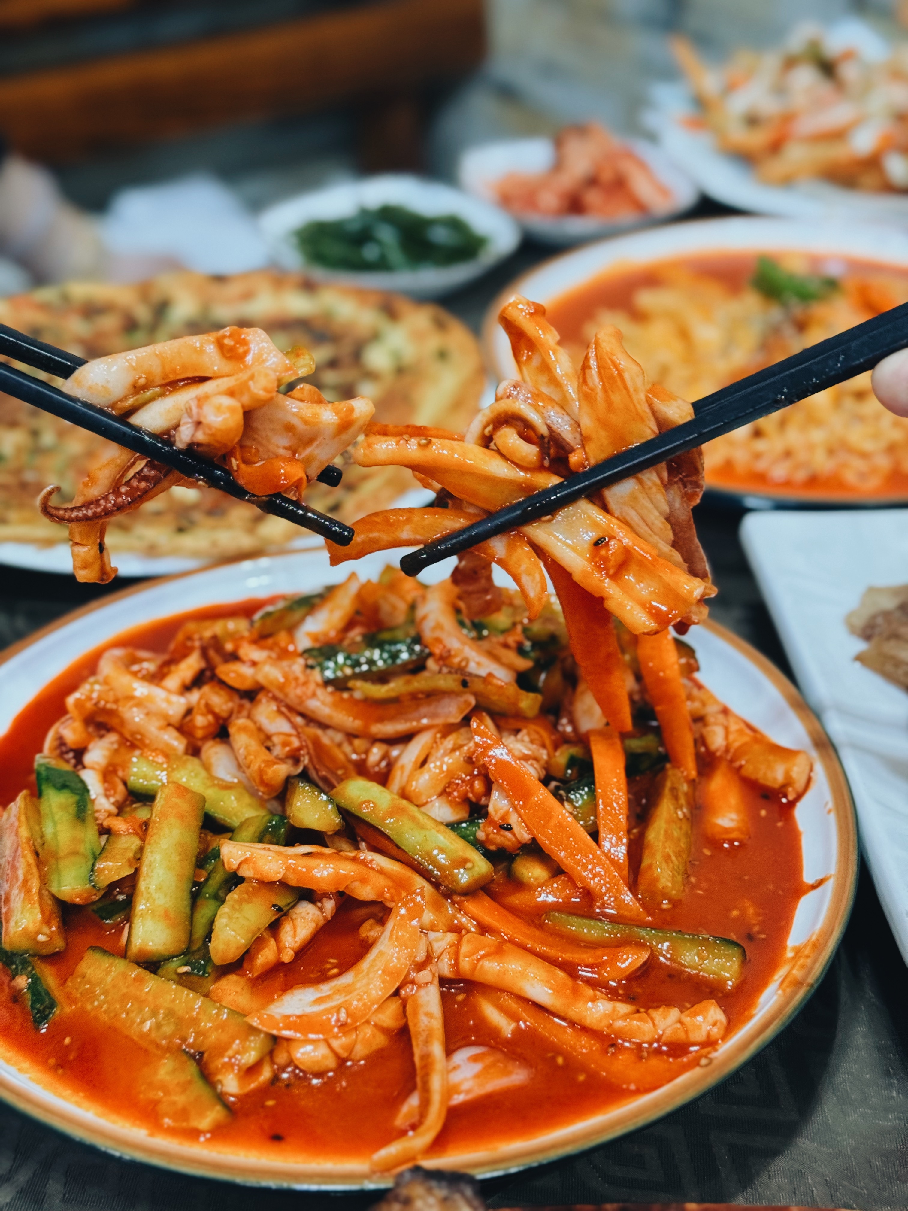 盐城老字号平价韩料馆子[比耶]韩式烤肉海鲜饼🥩年糕拉面拌鱿鱼🦑石锅拌饭煎豆腐