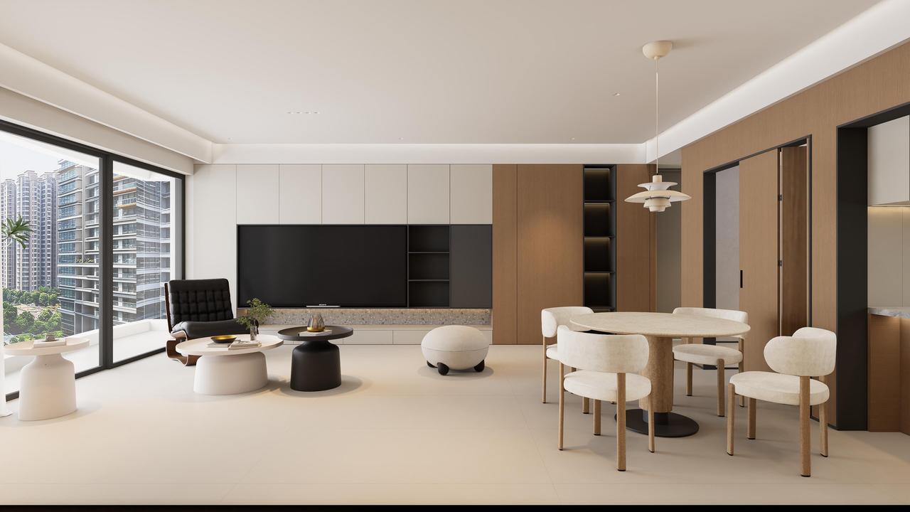 以温润木色打底，搭配纯净白色，奶油原木风的家，柔和不刻意，自然又治愈，每一处都藏