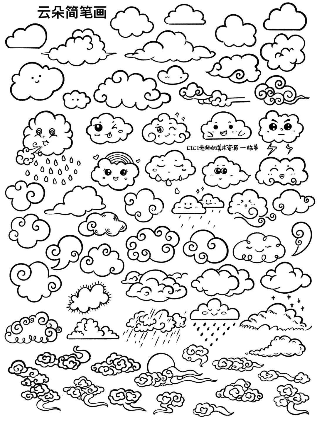 简笔画｜云朵怎么画？