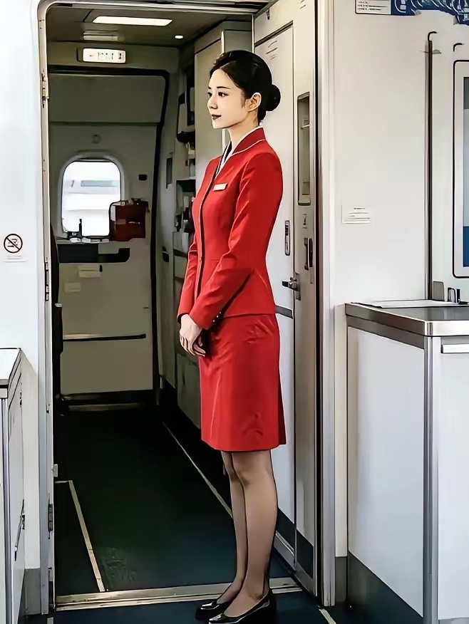 各地任飞行，工作更热情。空中小姐美，一致获好评。 ​​​