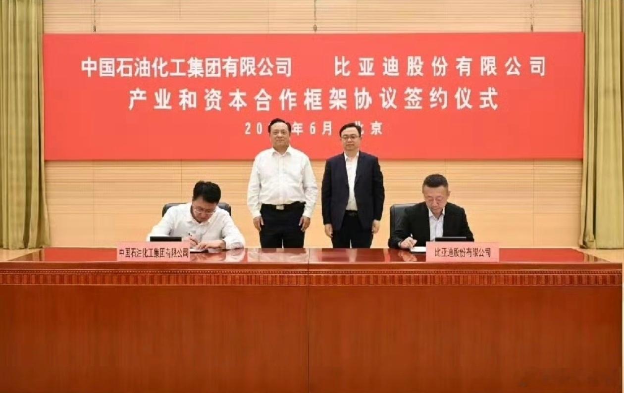 中国石化与比亚迪签署合作框架协议 这次中国石化和比亚迪的合作确实意义深远，其中最