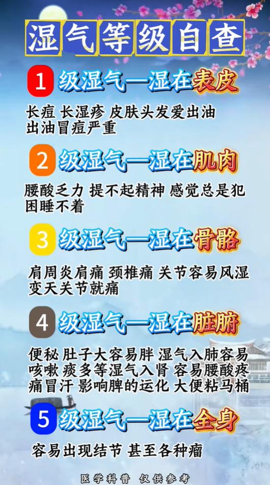 湿气由浅入深，不同等级身体会有哪些信号