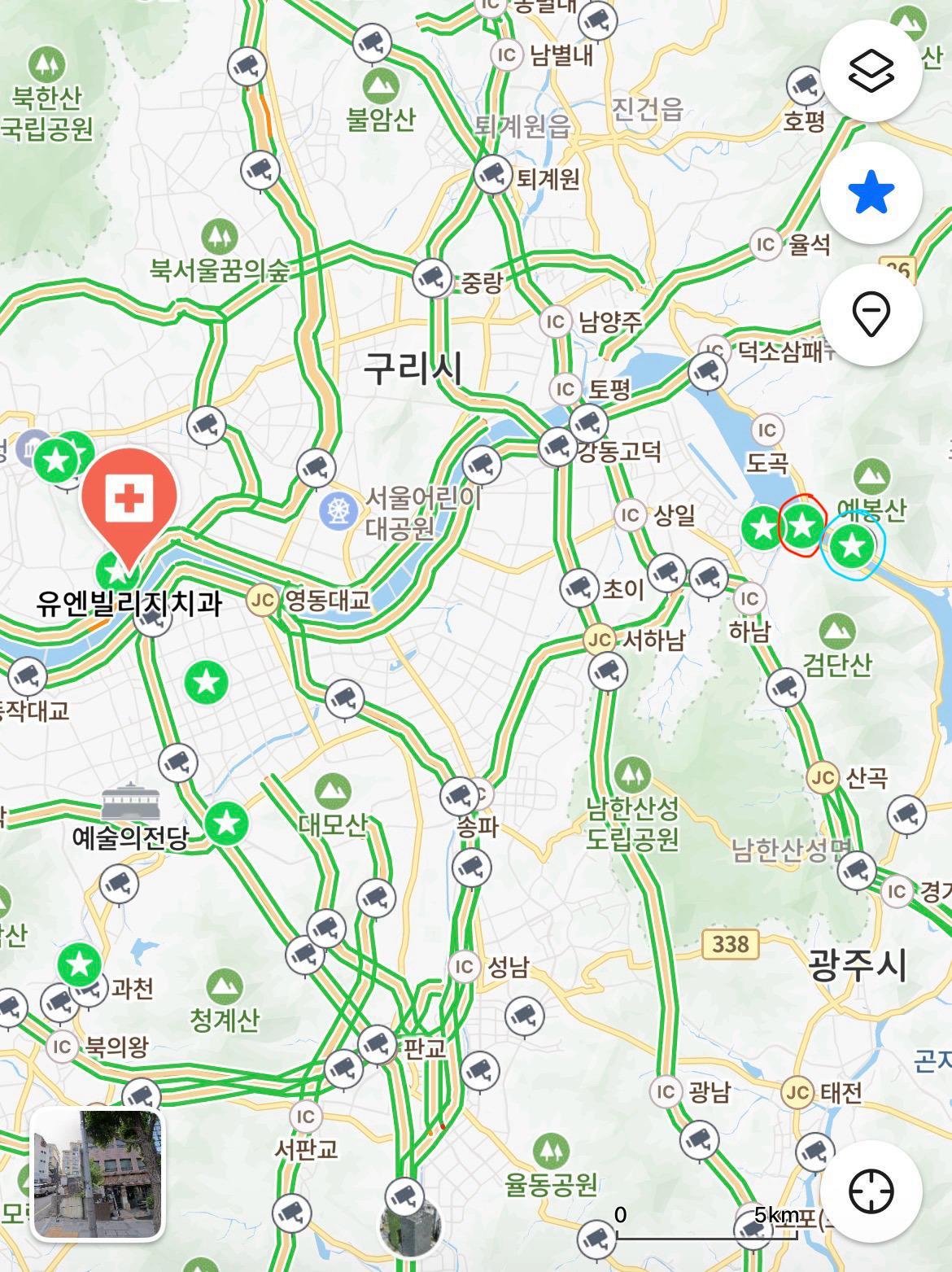 也不知道到底怎么走的啊哈哈 红色是八堂大桥 蓝色是吃饭的地方 