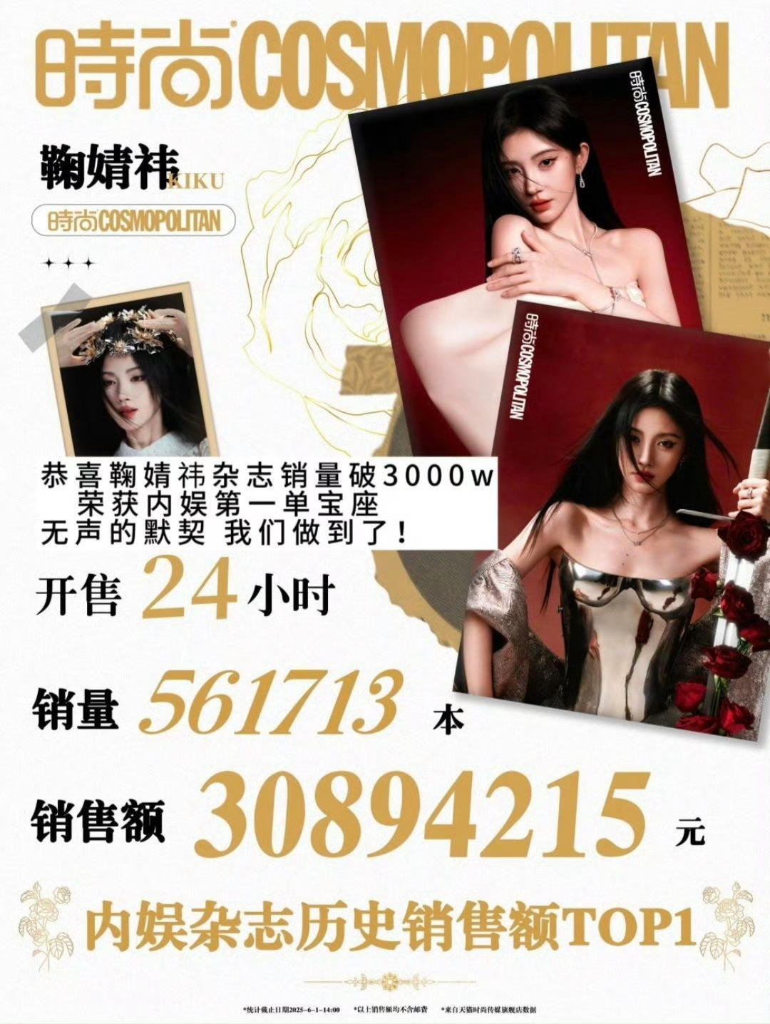 在杂志销量3000w很想你~田曦薇