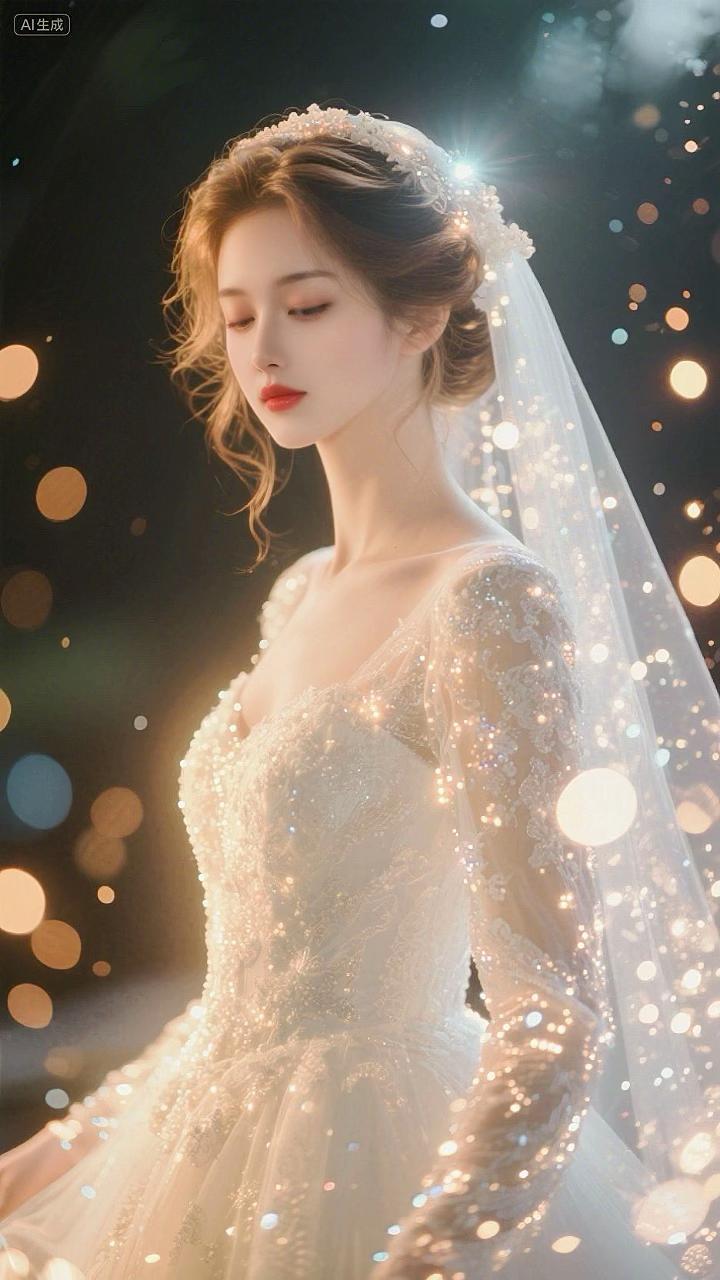 即梦AI  每个女孩的婚纱 高级感审美 白纱造型