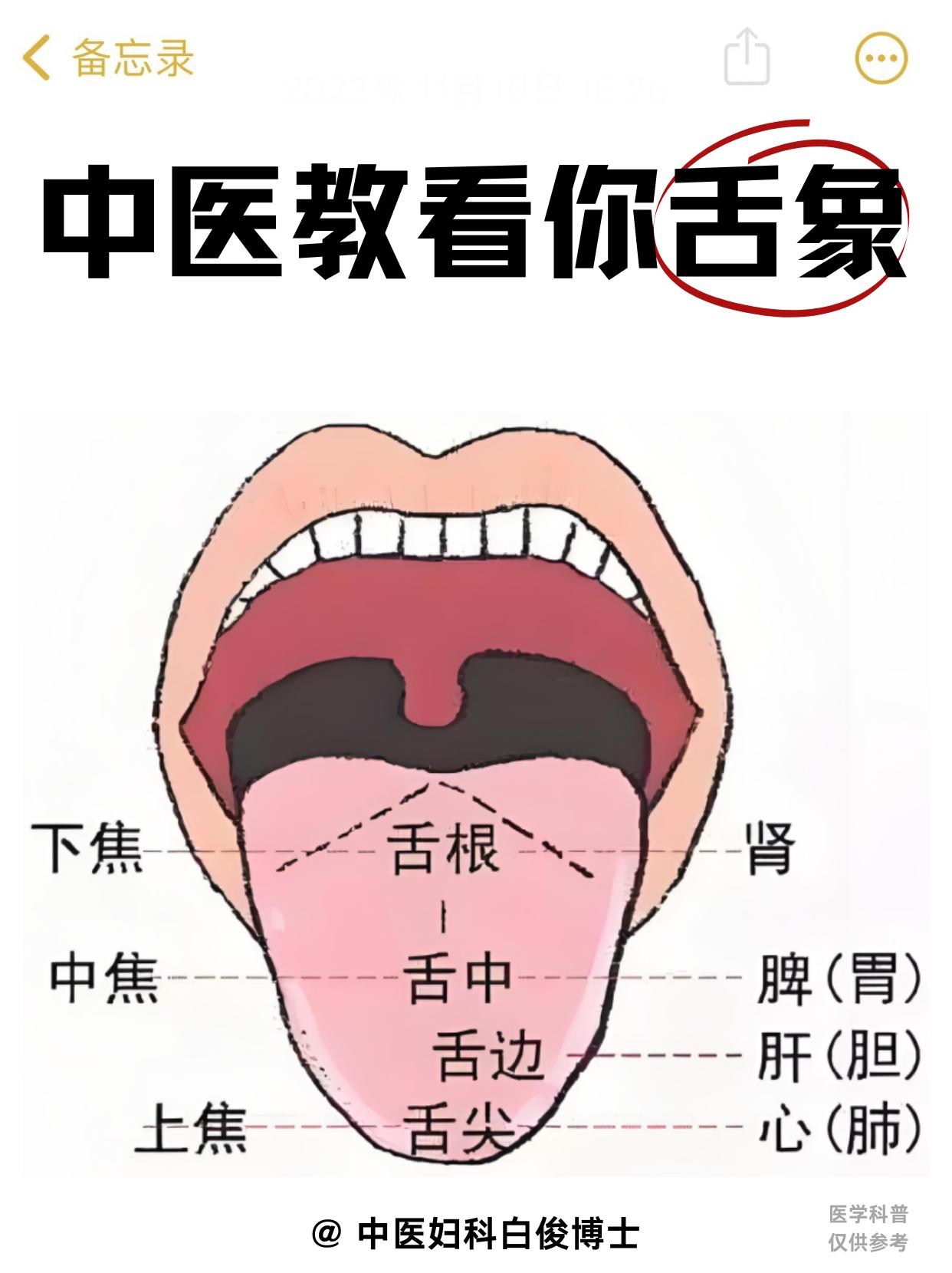 挑战30秒教你看正常舌象。我们正常舌象应该是舌体颜色为淡红色，大小适中...