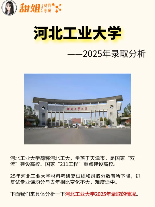 26材料考研院校分析——河北工业大学
