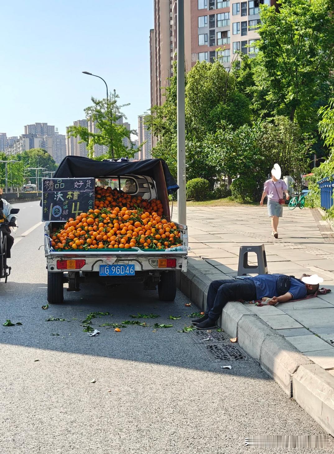 成都悠闲的大爷，本来想买点沃柑的，看大爷睡太香了不好打扰得