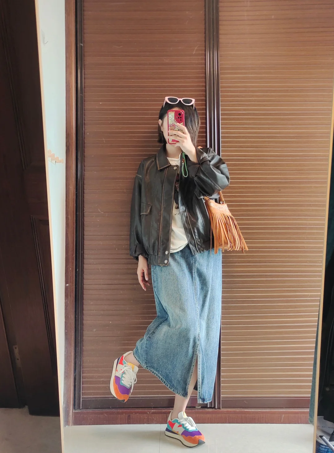 终于找到喜欢的棕色皮衣🍁