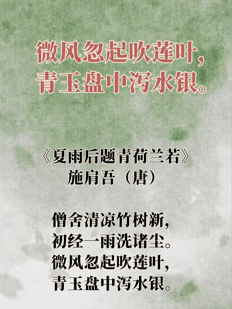 “夏雨”的诗词，一起感受古人笔下的夏日雨景和穿越千年的清凉