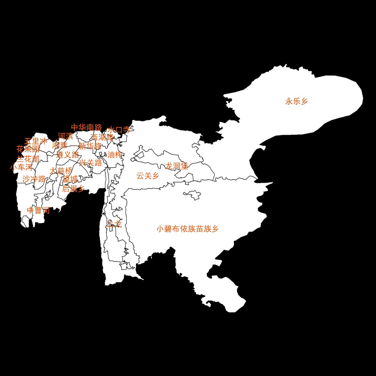 南明区乡镇划分简图