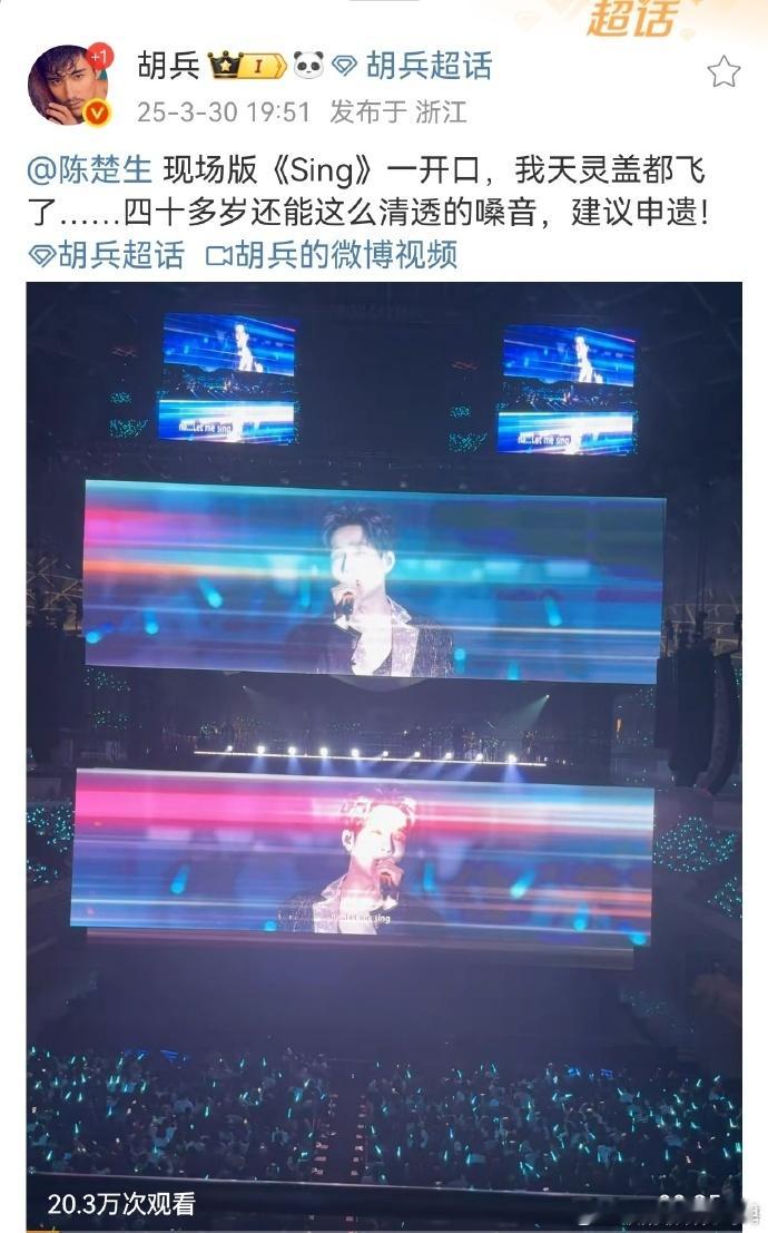 胡兵 陈楚生站哥胡兵的支持，不是简单的站台，而是在背后默默付出，给予陈楚生前行的