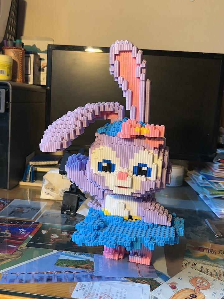 拼乐高虽说有图纸还是有点烧脑子，几千个小零碎拼出一个大兔子花了我一天时间，不能错