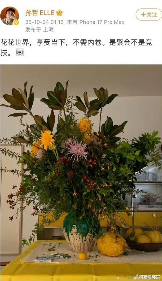 elle主编:“花花世界，享受当下，不需要内卷。是聚会不是竞技” ​​​