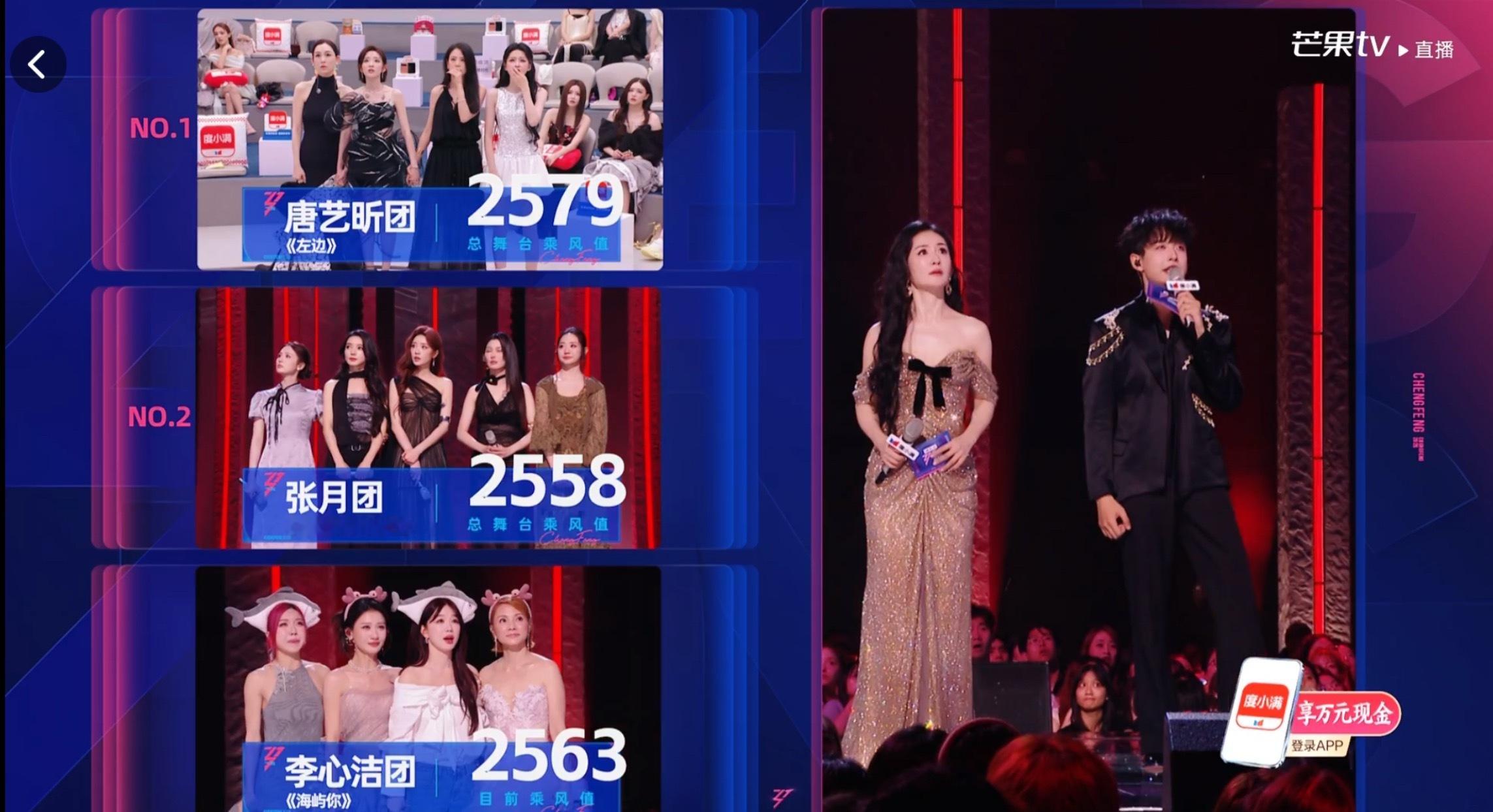 李心洁团2563票暂时安全代斯淘汰。。浪姐直播