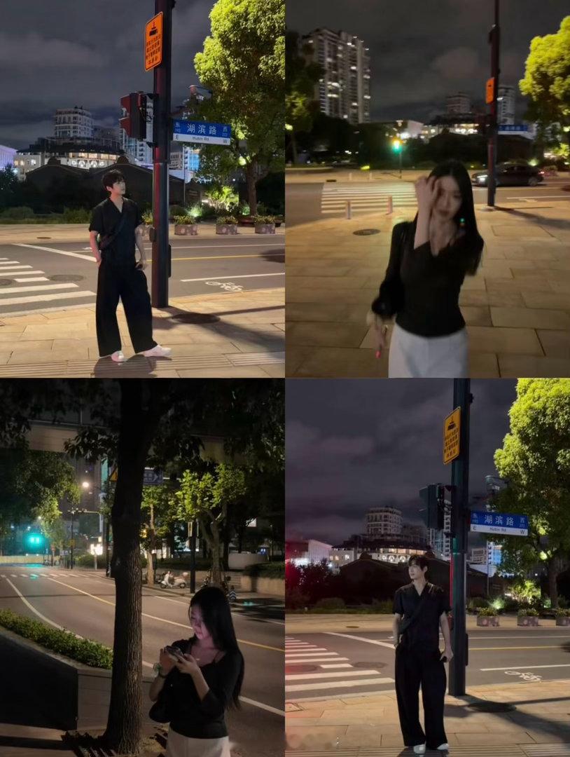 柳周cp 今天是男大和女神真给我周哥拍成男大了，柳柳有进步～柳柳鹅还是活人感太足