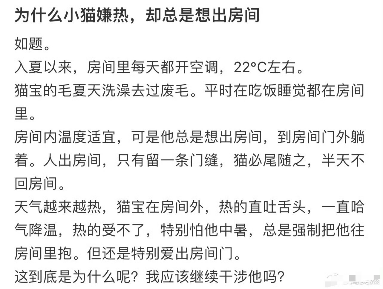为什么小猫嫌热，却总是想出房间[傻眼] ​​​