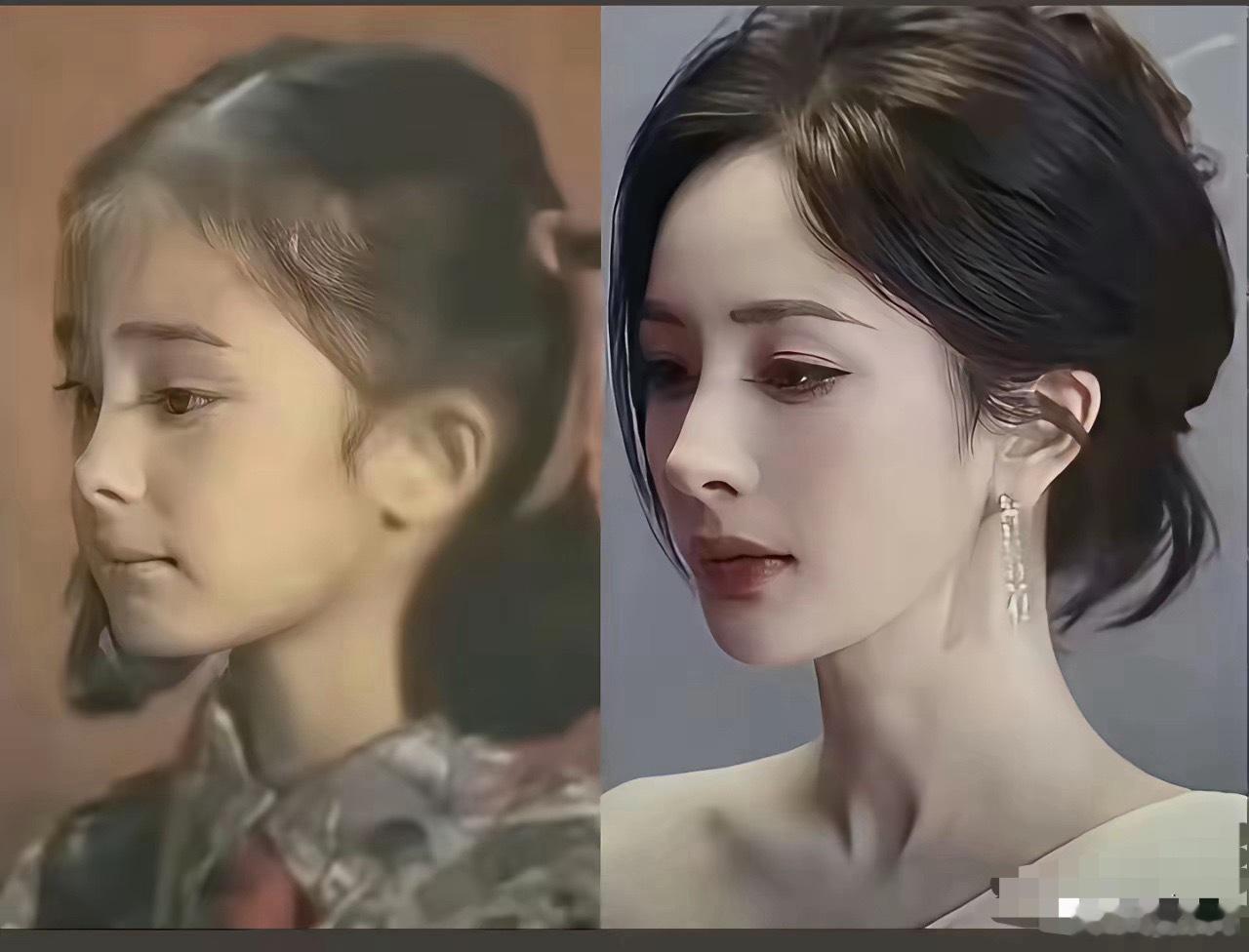 谁说杨幂整容了，这一看就是原生态的，现在的样子跟小时候一模一样。 
