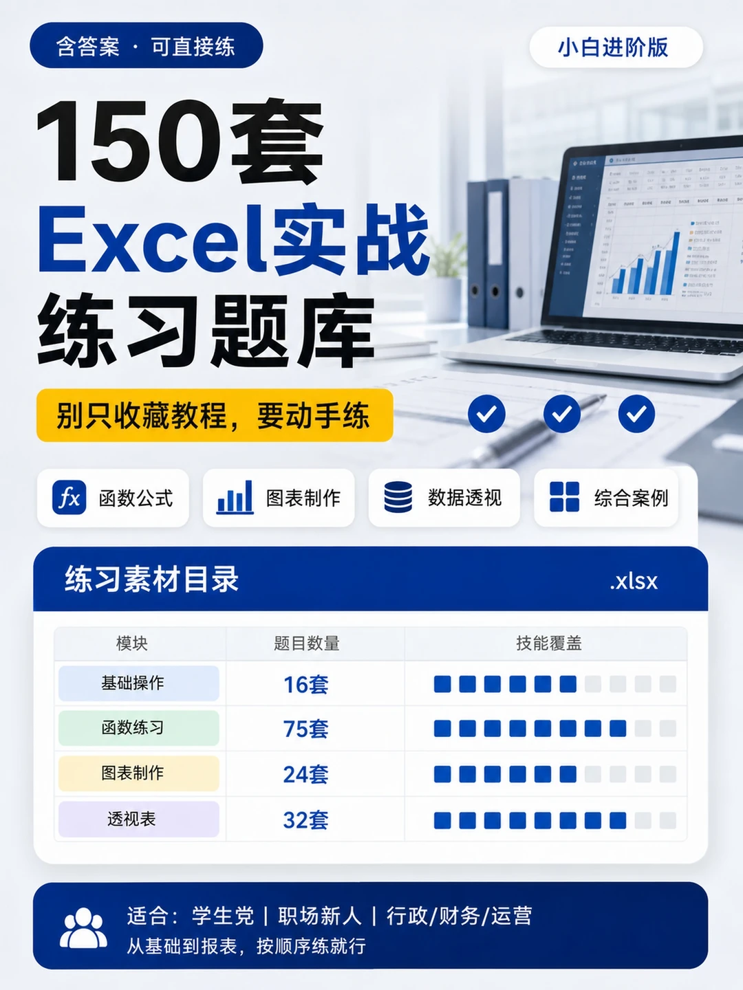 150套Excel实战练习题库