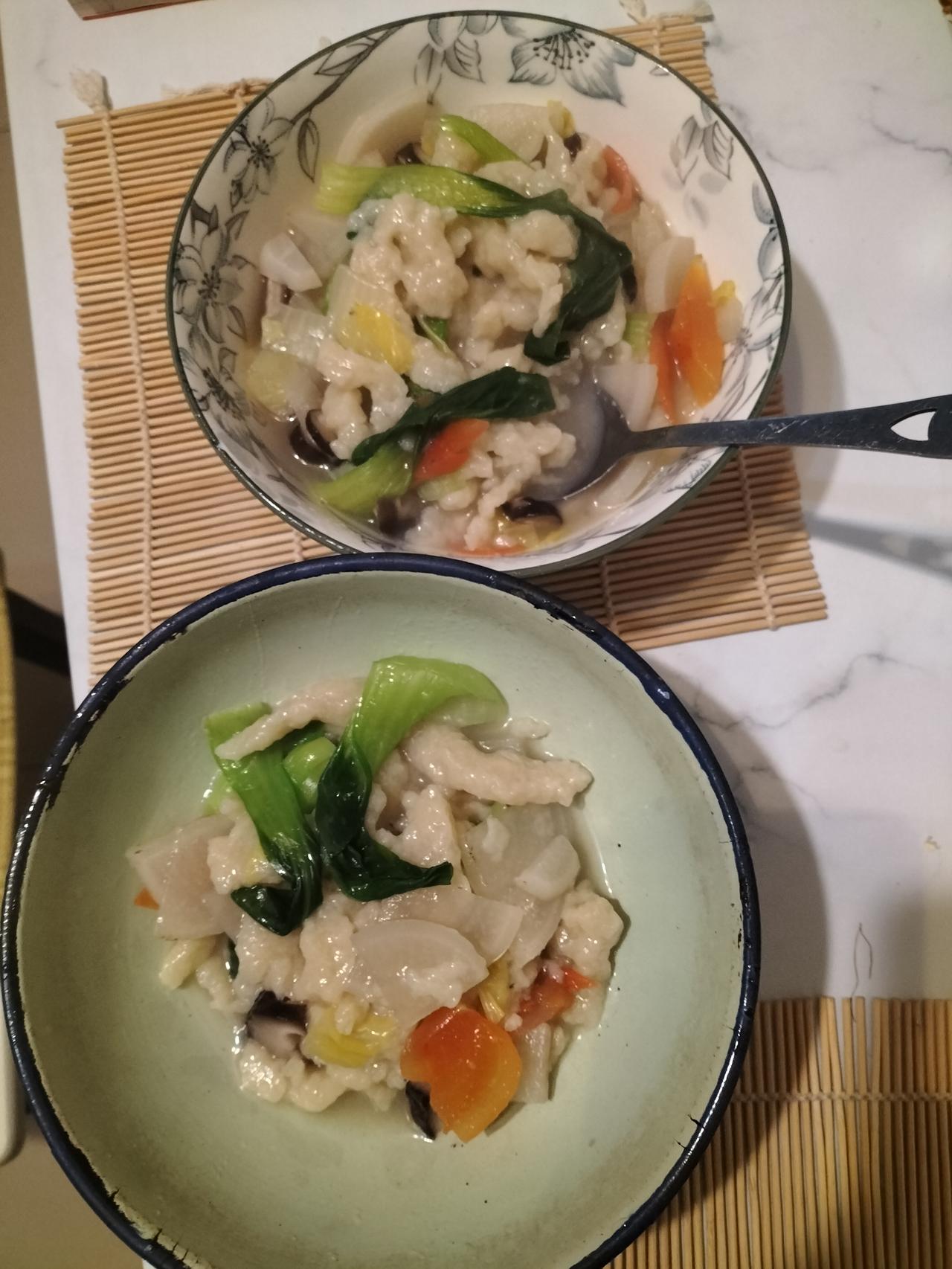 我自己做的饭，老鼠疙瘩，这是山西阳泉面食的一种。