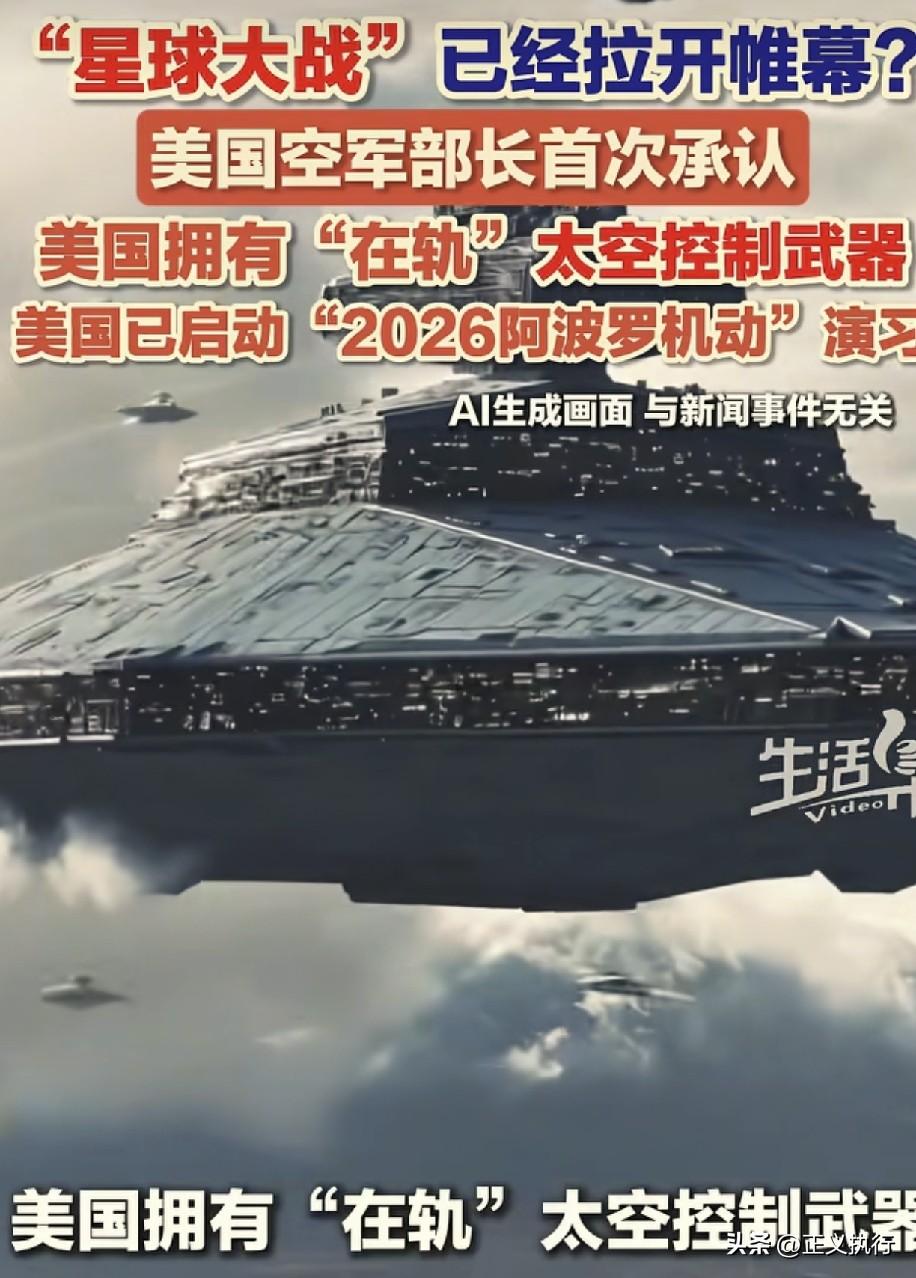 太空武器竞赛要开始了吗？
根据豫视频报道称，美国空军部长公开表示：美国已经拥有在