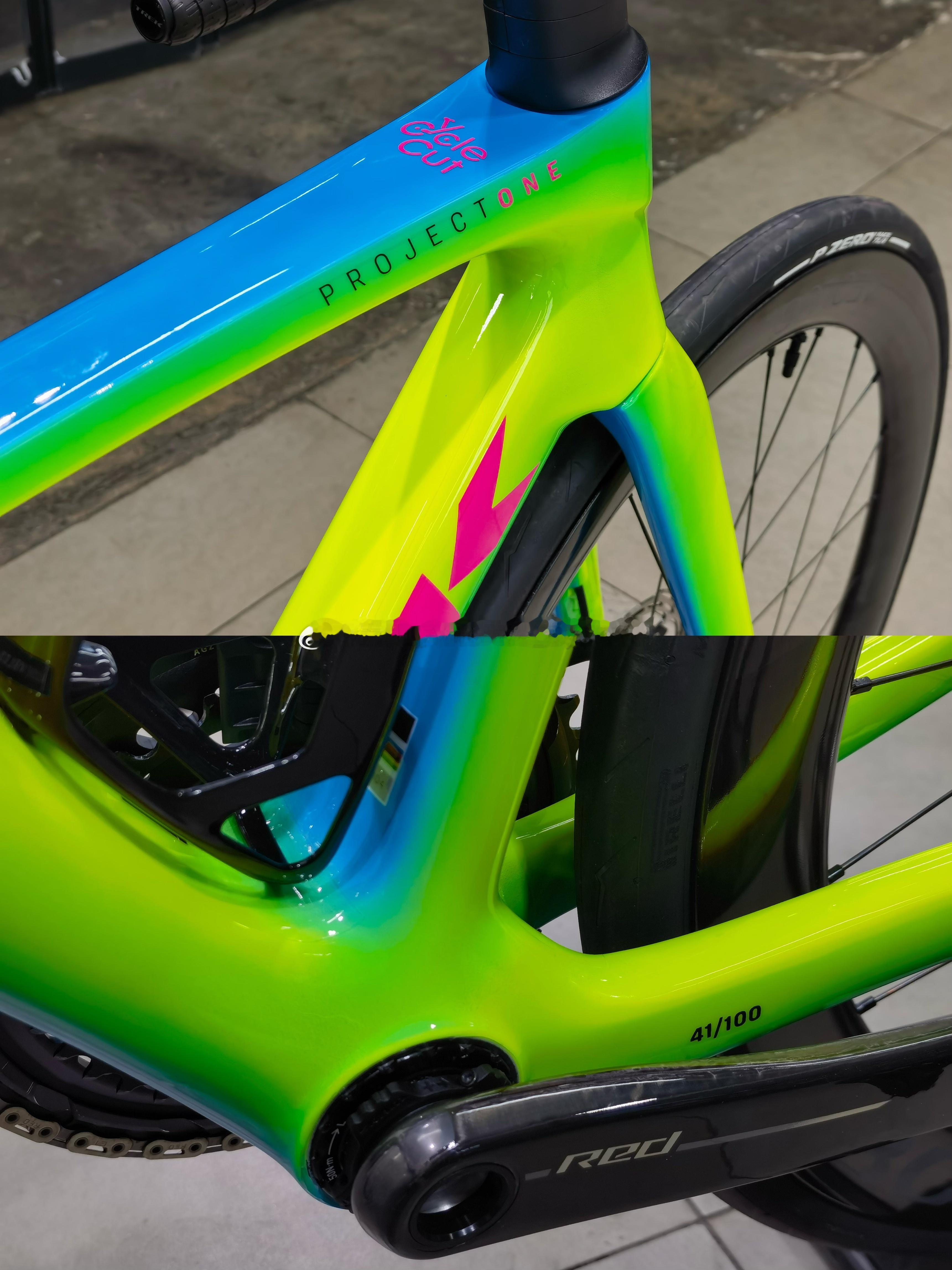 全球限量100台的自行车TREK x 100%联名款P1涂装CycleCut全包