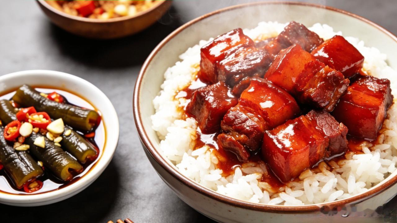 自制酸辣海笋
决定尝试一下新学的红烧肉盖饭
味道简直太赞了！😋
傍晚的厨房飘着