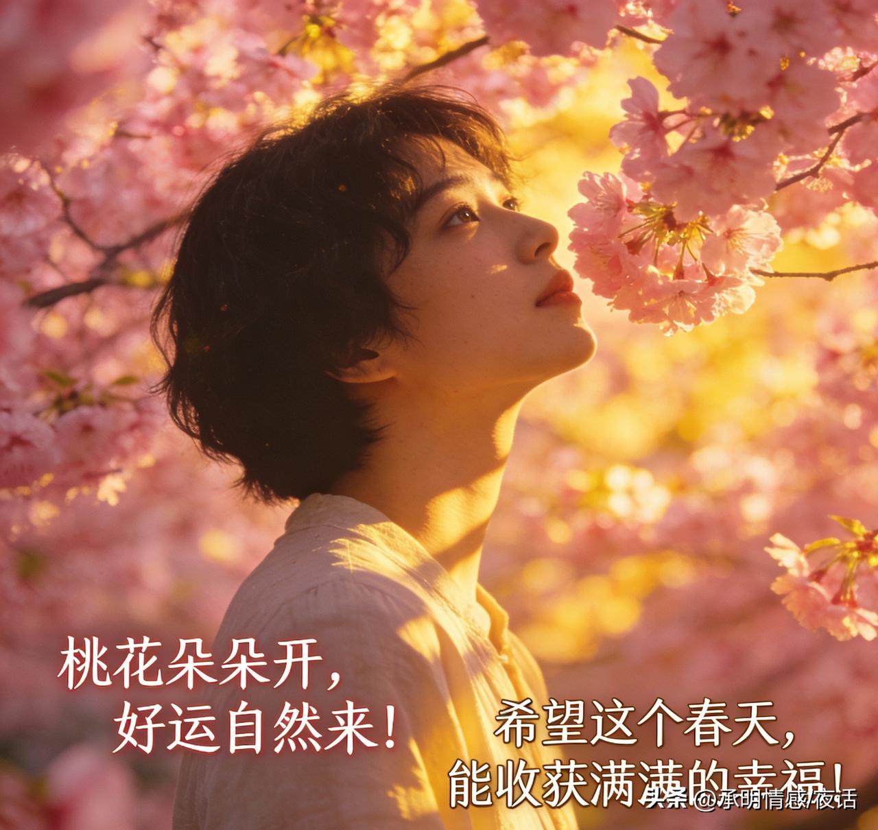 春日生活打卡季桃花朵朵开，好运自然来！站在桃花树下，许下一个小小的愿望，希望这个