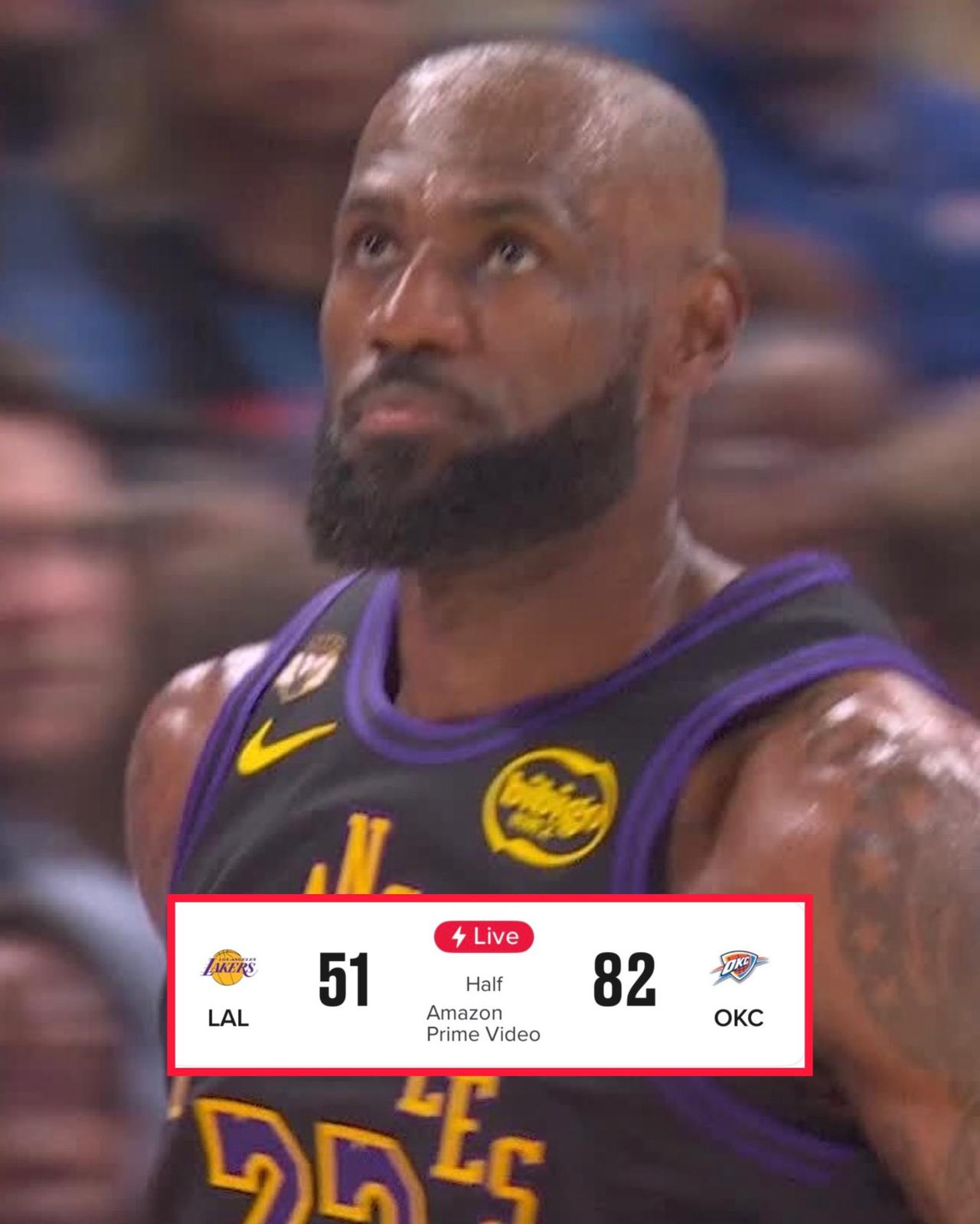 一节被雷霆打花，湖人这还争冠球队？
湖人对雷霆的抢断能力似乎准备不足，上来就各种