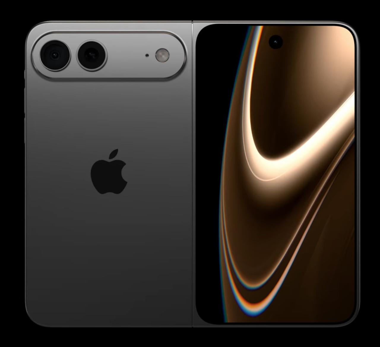 iPhone Fold折叠屏手机渲染图
类似三星 Galaxy Z Fold 的