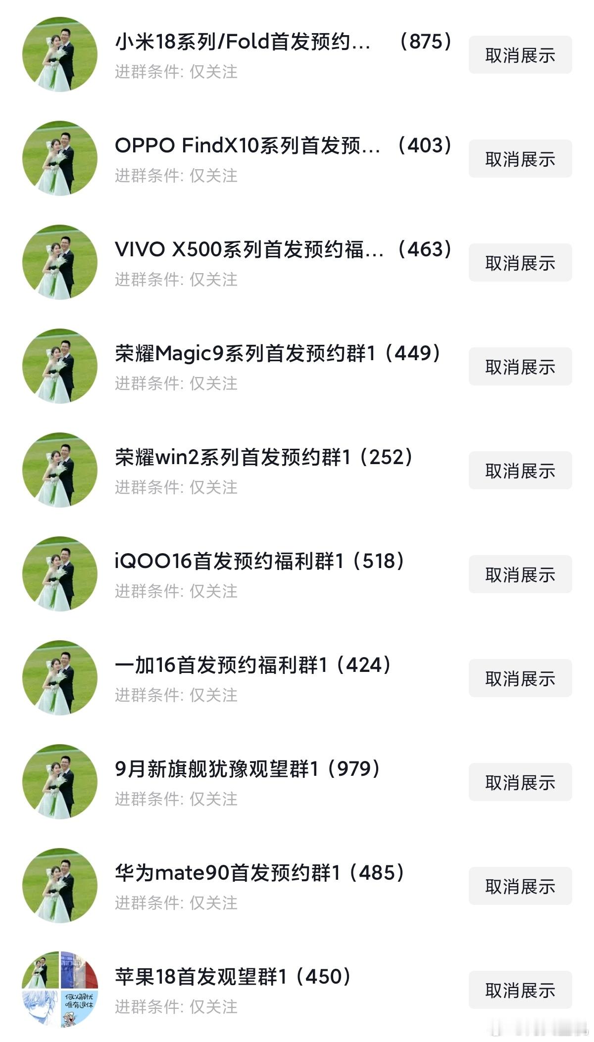看来我的米粉粉丝还是要多一些，四天前建的9月份10月份新旗舰的千人预约群，目前第