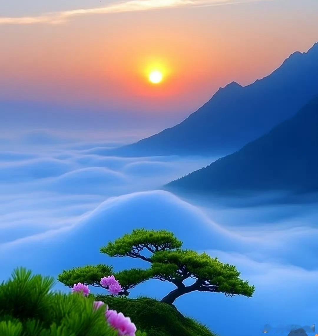 日破云海，代表着新生，代表希望，代表着重生，代表着以后皆美好如愿。点赞，下一站：