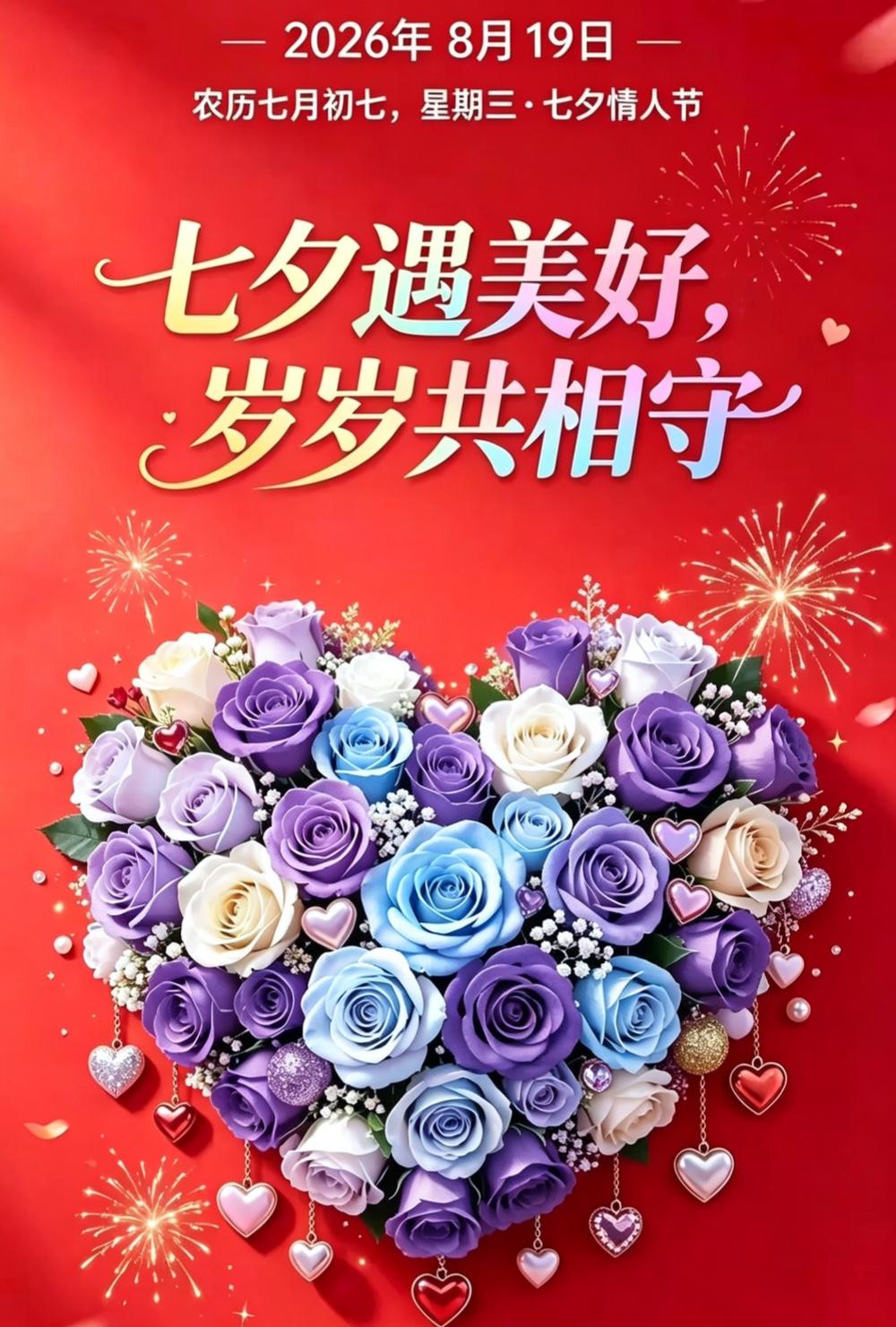 金风玉露一相逢，
便胜却人间无数。
只愿君心似我心，
定不负相思意。
 
你看