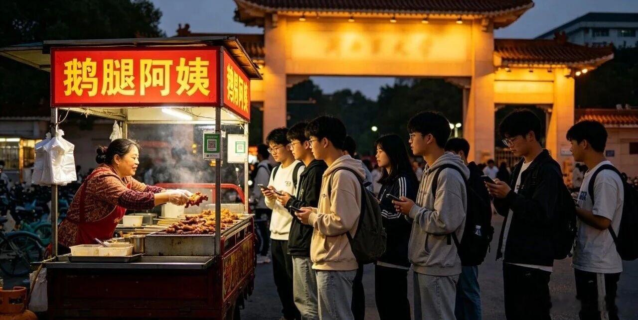 【鹅腿阿姨】卖鸭腿：一场风波戳出了什么·默斋主人原创时事评论散文——从北大西南门