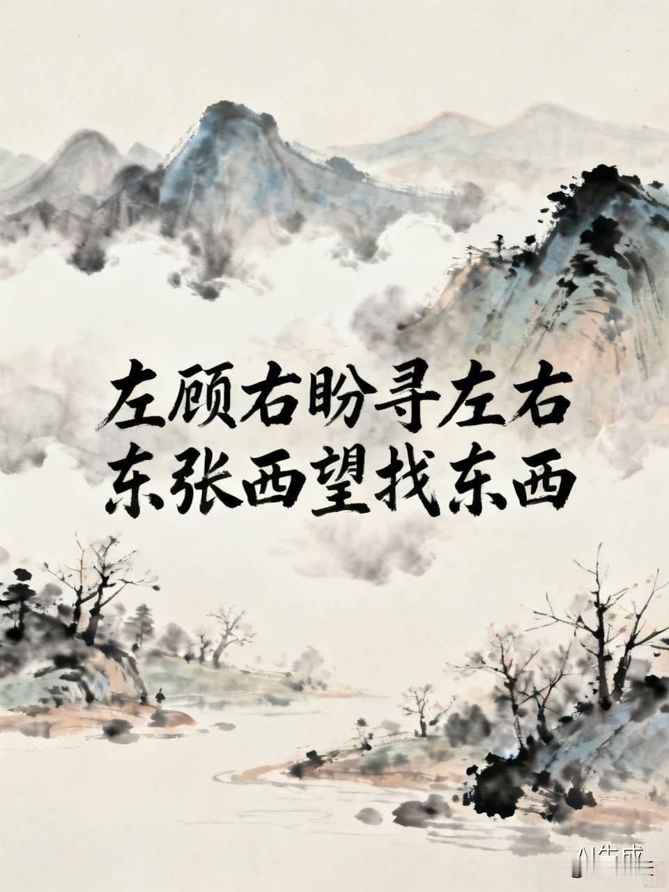 上联：左顾右盼寻左右

下联：东张西望找东西
