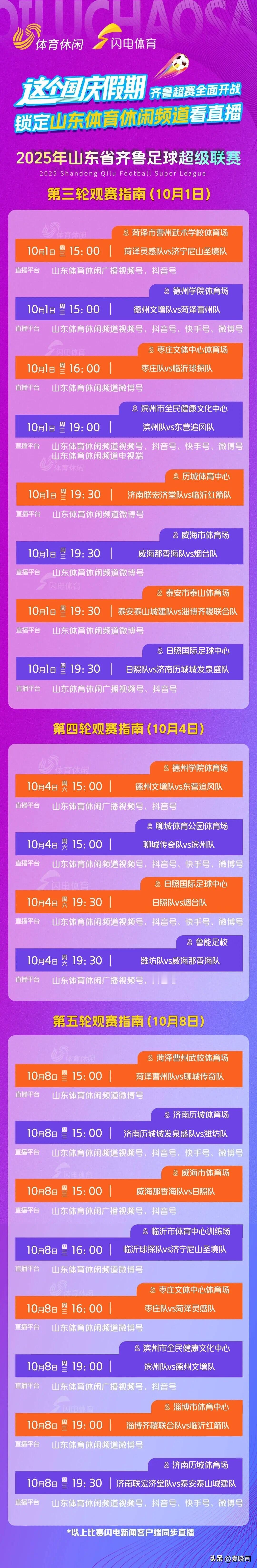 10月4日 齐鲁超赛将再度展开四场焦点战对决
分别是德州文增队VS东营追风队 