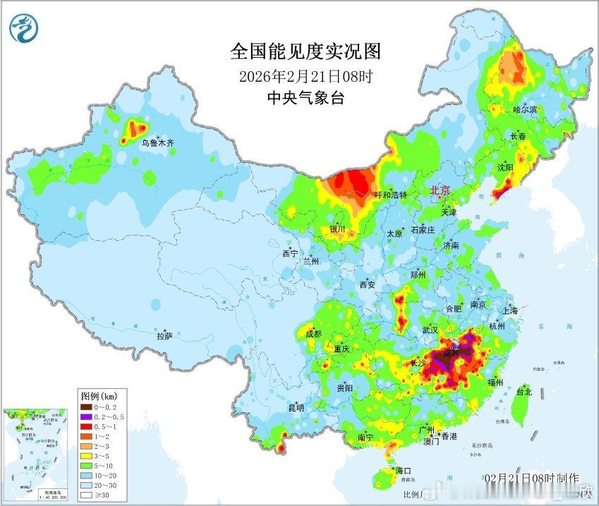 【大雾】今晨江西多地出现大雾，部分站点出现强浓雾，8时能见度不足200米，比如：