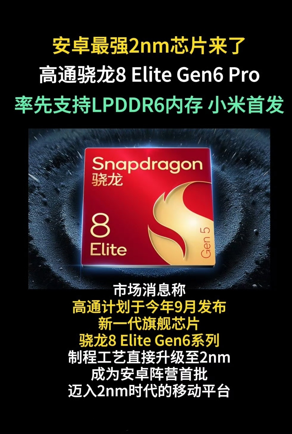 小米18将首发高通2nm处理器这个不用怀疑，历代高通旗舰芯片都是我米首发！没办法