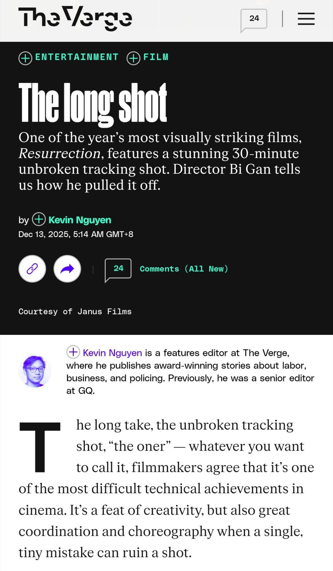 美国《The Verge》——Kevin Nguyen专访导演毕赣，解读其标志性