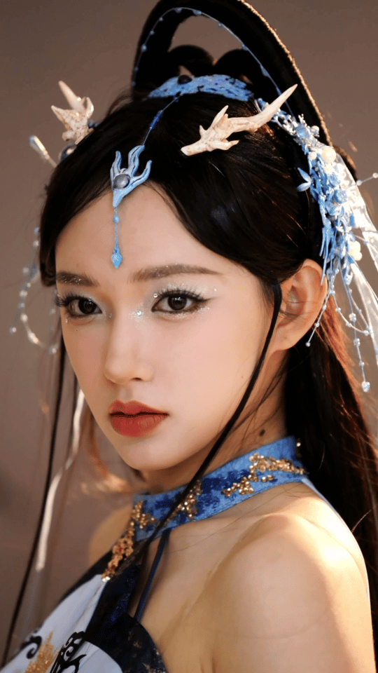 #程潇琉璃龙女妆# 程潇的《琉璃》舞台让人眼前一亮，琉璃龙女妆尽显灵气，这次的造