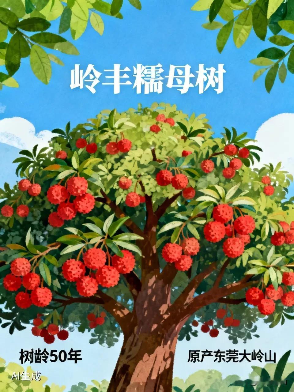 岭丰糯的母树是一棵树龄约50年的原产于东莞大岭山一果园中的实生桂味荔枝树，该单株