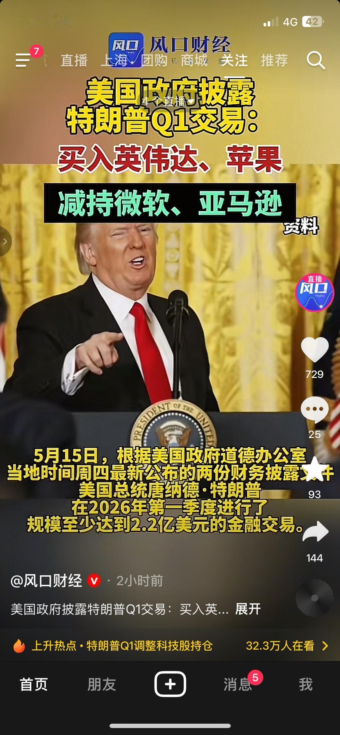 高调调仓！特朗普加仓英伟达苹果，大幅减持两大巨头
最新披露文件曝光，特朗普一季度