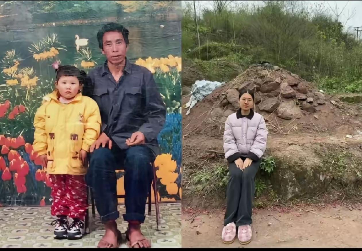 这两张同框成一张的照片，在清明时节看了让人泪目！不用做过多解释就能不言而喻。
 