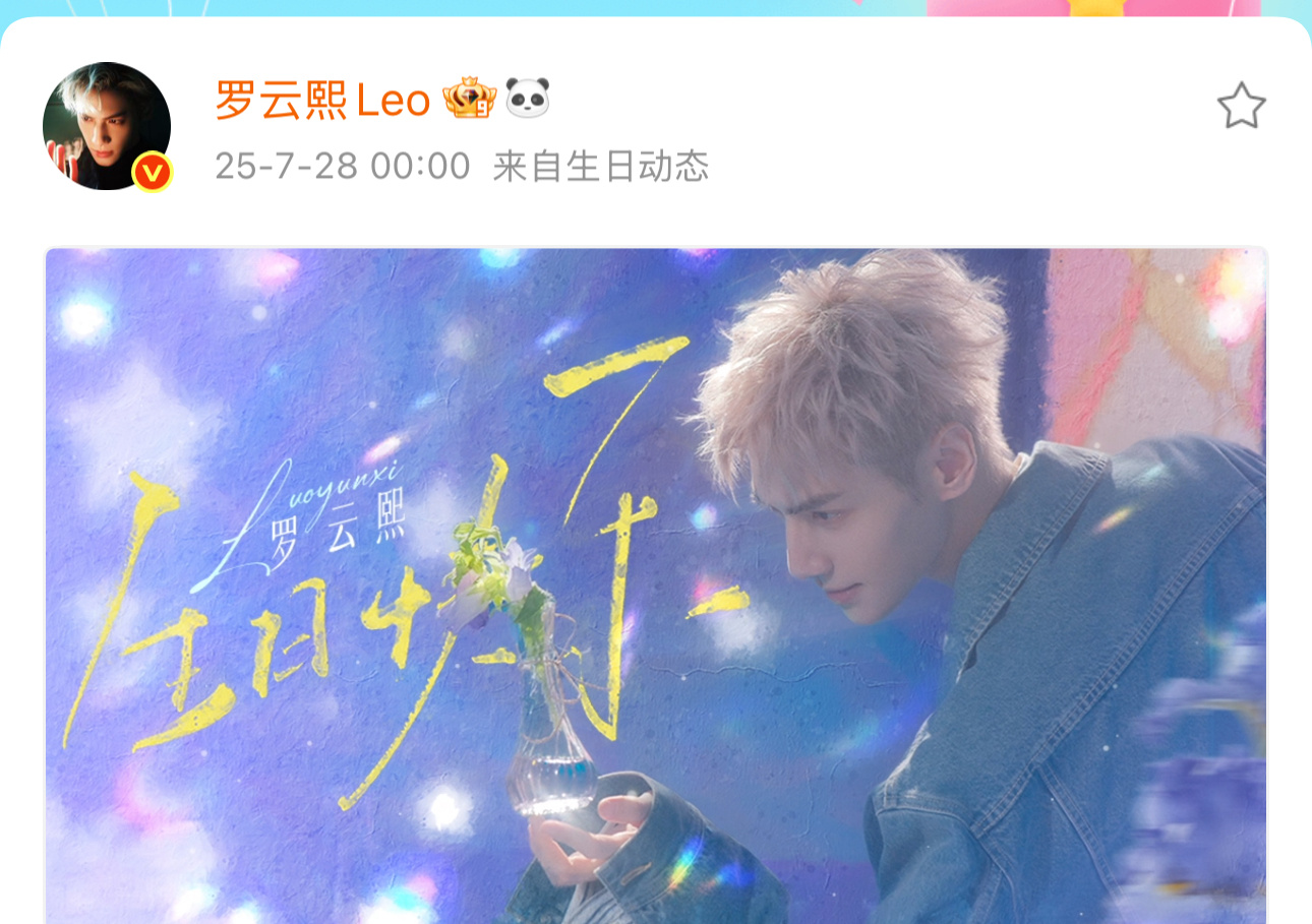 罗云熙旋转木马生日照罗云熙浅金发色牛仔生日海报 罗云熙旋转木马生日照有，是浅金发