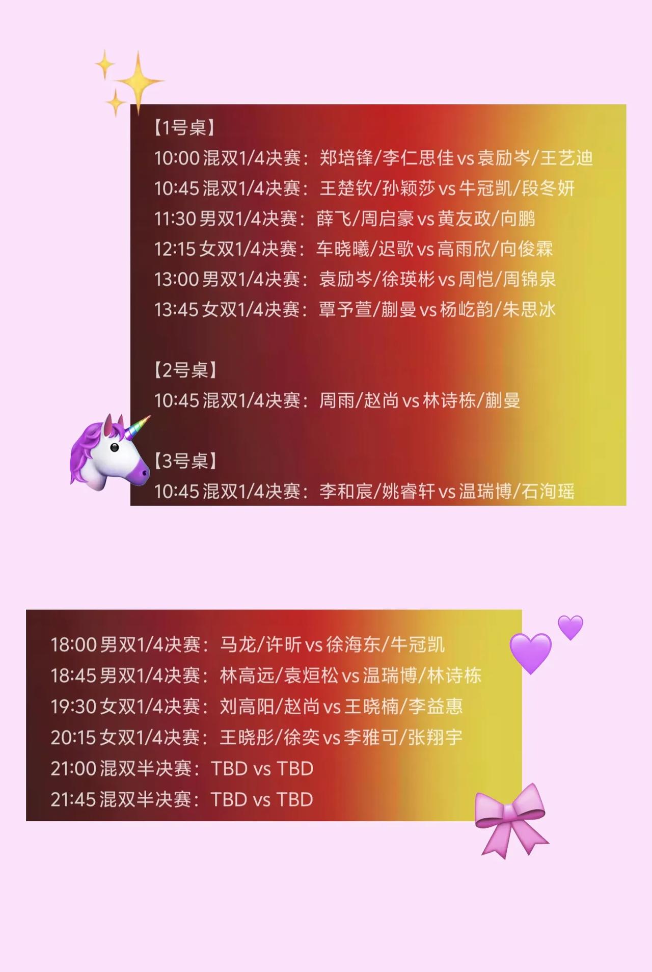 全国乒乓球锦标赛（双打），
今天（7月18日）来到了八强赛，
来看一下几场更为关
