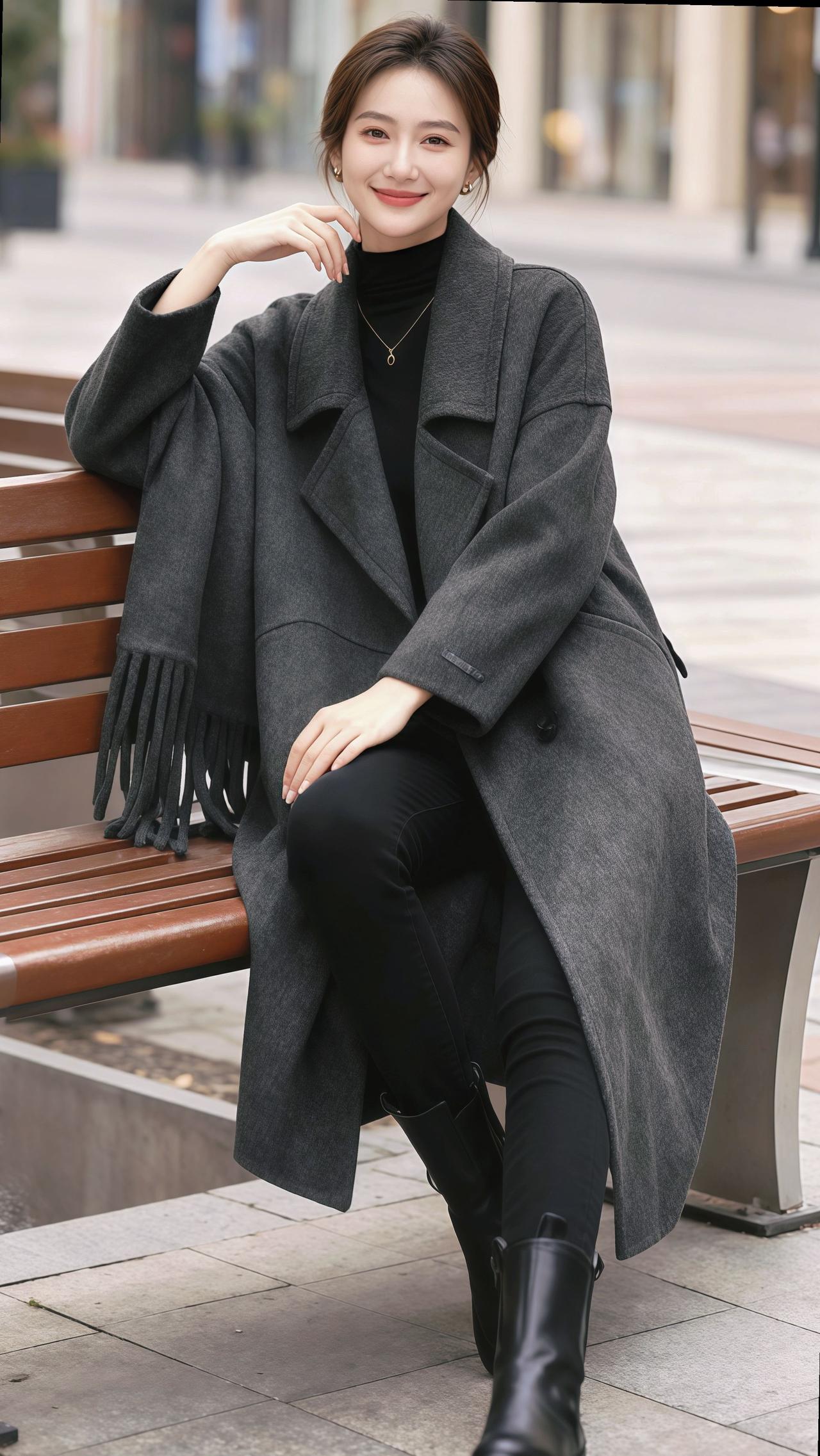 优雅气质 女神范 气质女神穿搭 大衣穿搭 潮流时尚穿搭