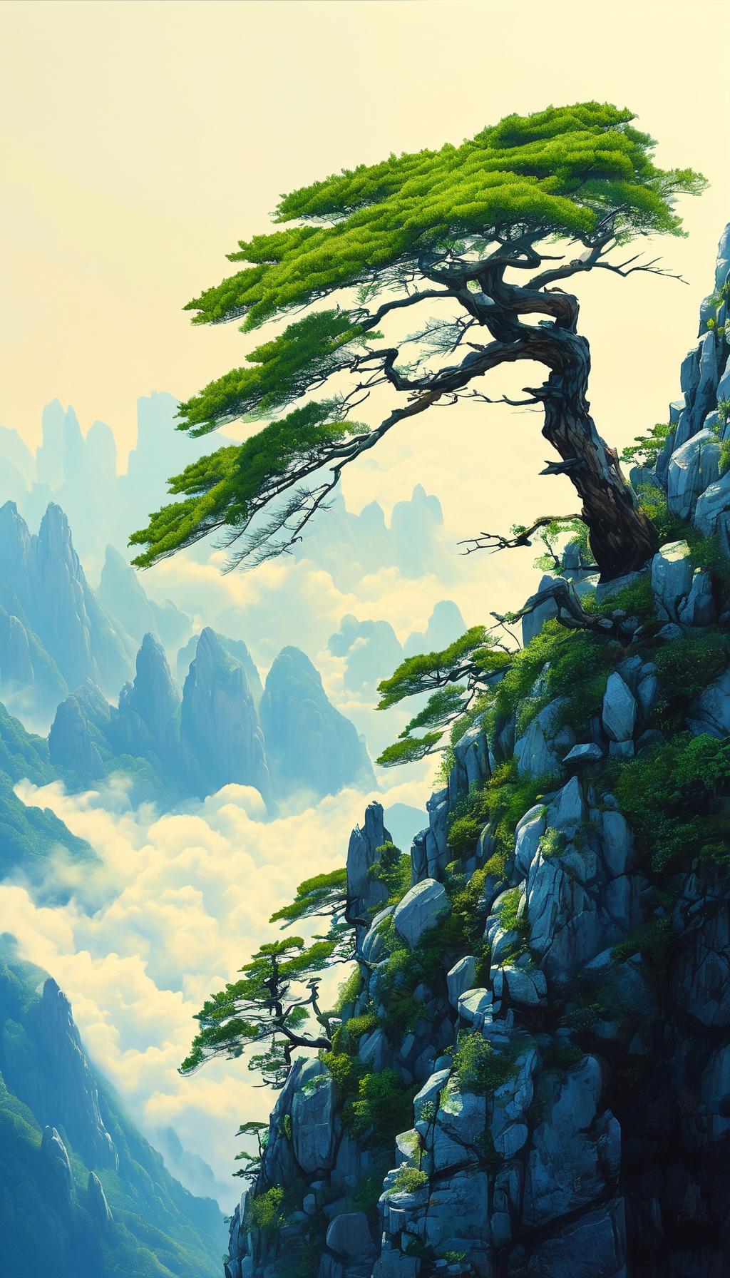 其一·行山
 
云随步履入青冥，
一路松风洗客心。
莫道人间多俗事，
青山高处自