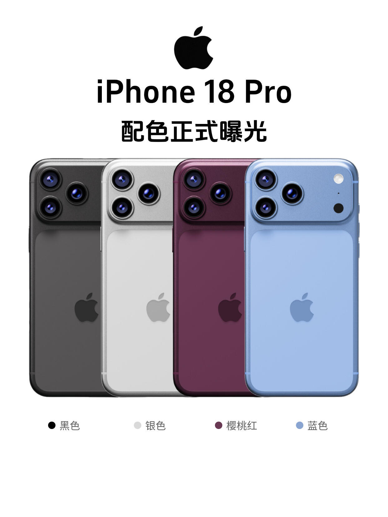 曝iPhone18Pro四款配色Phone18 Pro配色曝光！你更PICK哪款