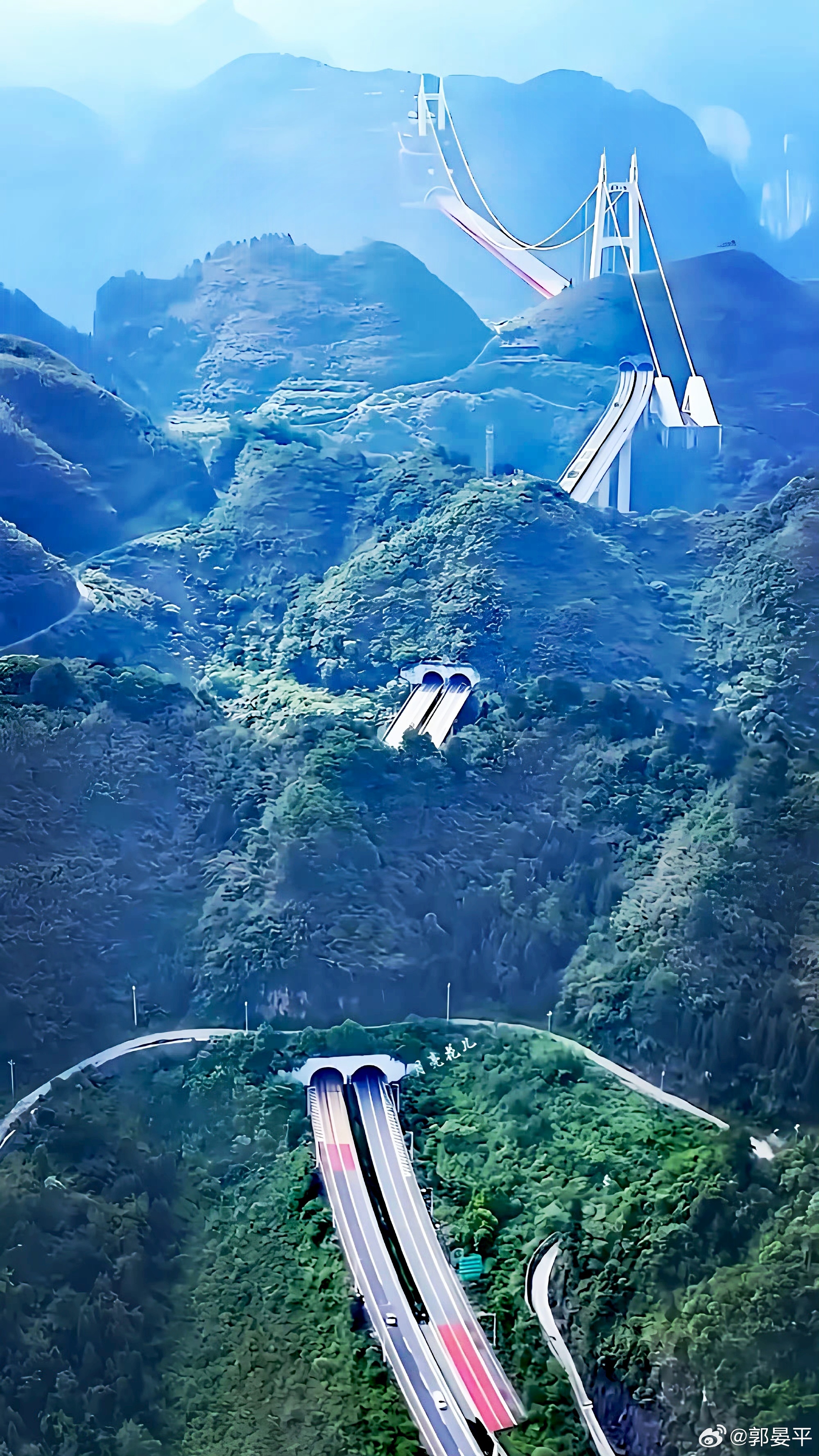 可以说，只有在当代中国，才有这样的基建大手笔——湖南吉首矮寨 