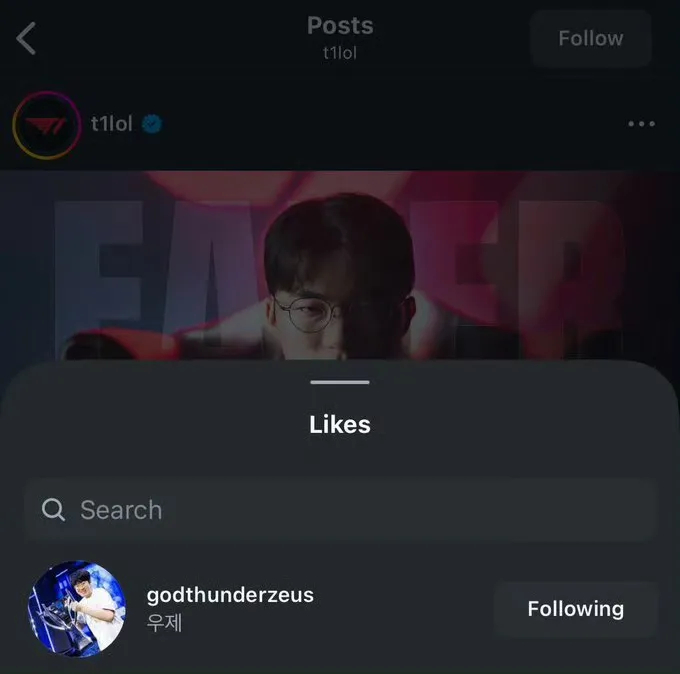 Zeus点赞李哥续约的推文！宙斯原谅faker了。明年可能要回家了，只能说选手私